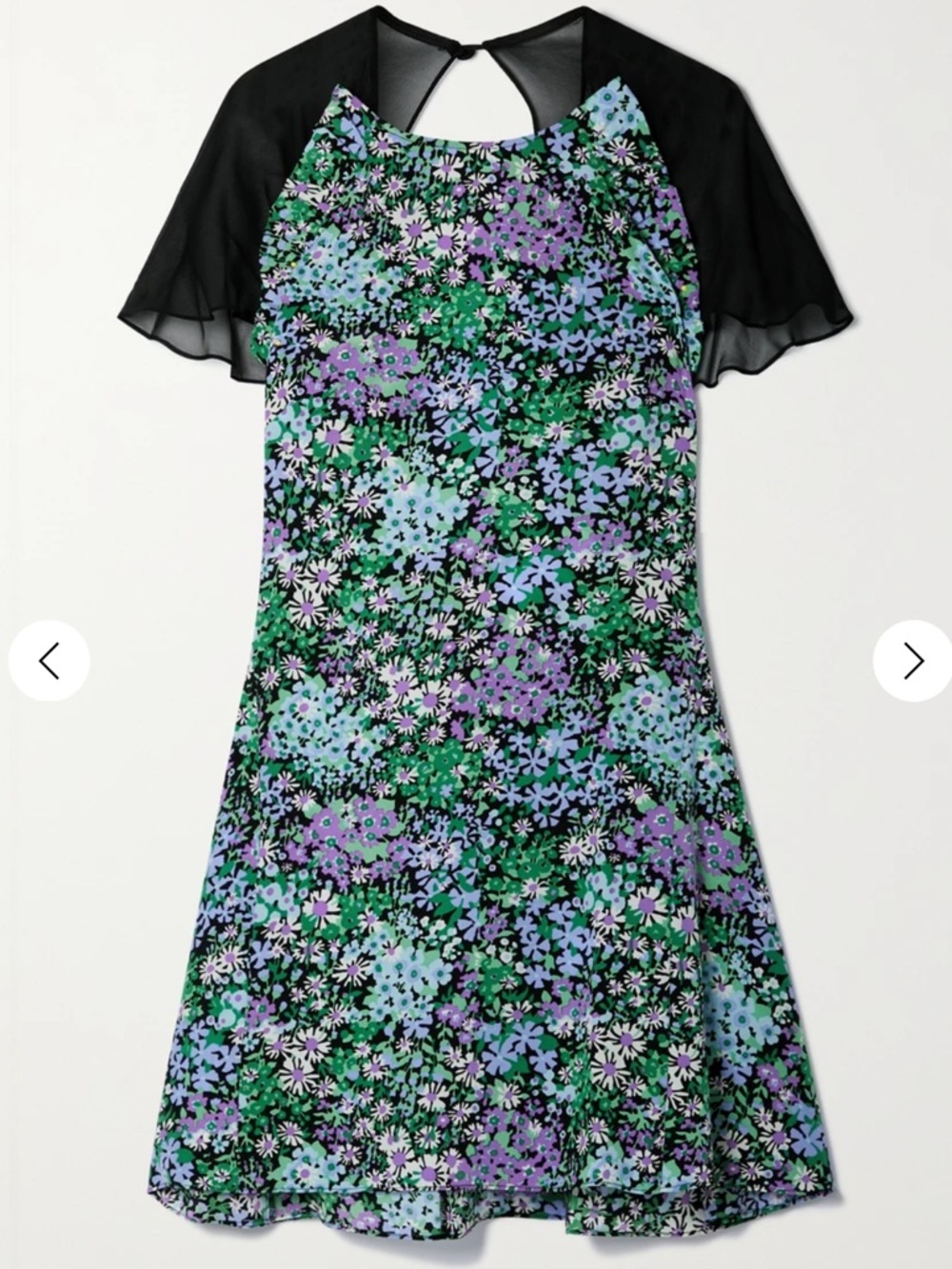 LES RÊVERIES
Floral-print silk crepe de chine and chiffon mini dress
